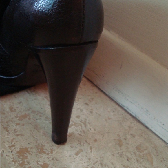 Rocco p brown knee high heel boot with sheen 7 - Picture 7 of 15